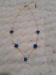 Colar de Gola Feminino de Aço Inoxidável Azul